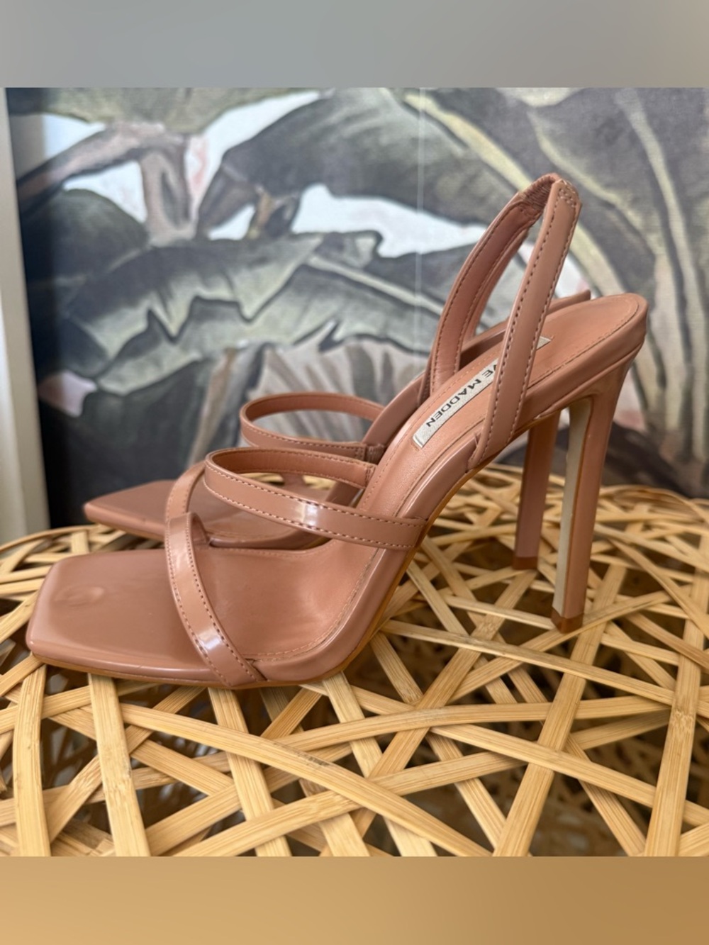 STEVE MADDEN nude beige Gracey heeled sandals strappy stiletto square open toe - Picture 6 of 7